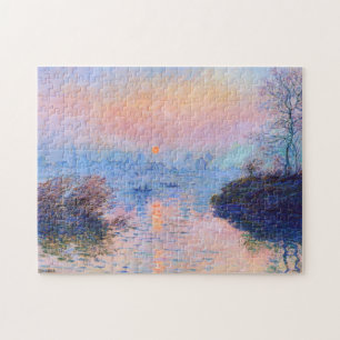 Sunset on the Seine at Lavacourt Monet Fine Art Jigsaw Puzzle
