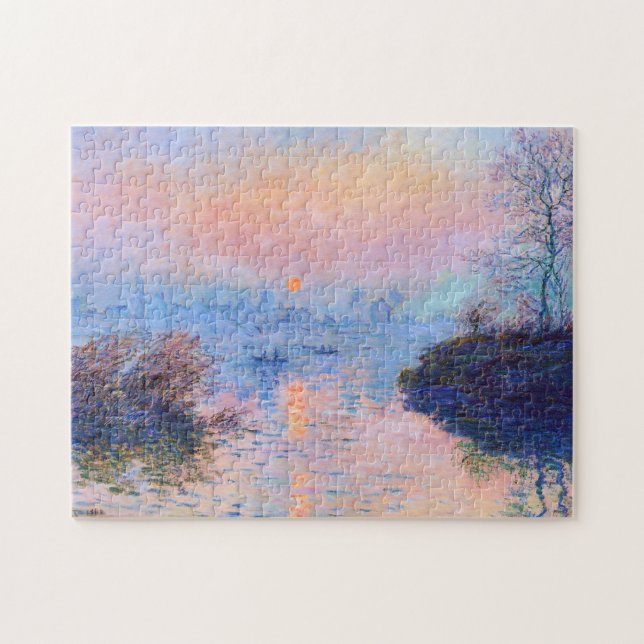 Sunset on the Seine at Lavacourt Monet Fine Art Jigsaw Puzzle (Horizontal)