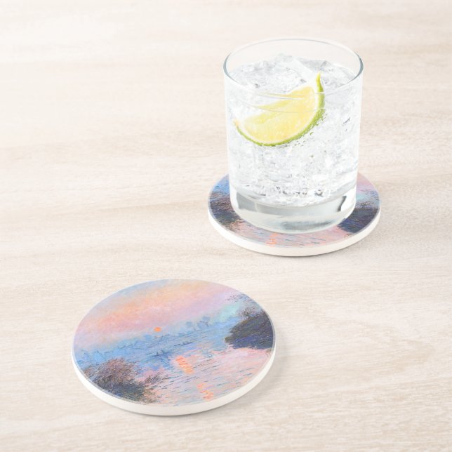 Sunset on the Seine Claude Monet  Coaster (Side)