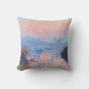 Sunset on the Seine Claude Monet Cushion