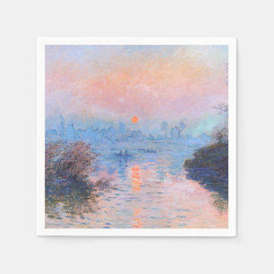 Sunset on the Seine Claude Monet Napkin