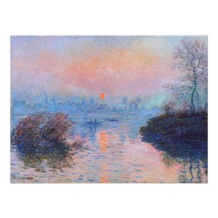 Sunset on the Seine Claude Monet    P Poster