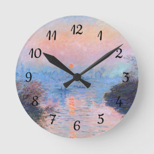 Sunset on the Seine Claude Monet  Round Clock