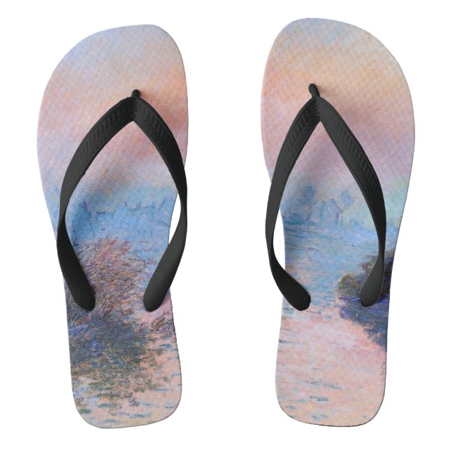 Sunset on the Seine Claude Monet     Thongs (Footbed)