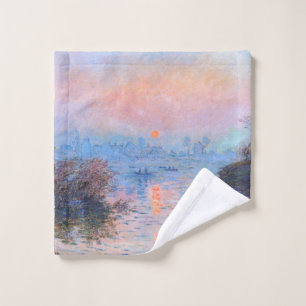Sunset on the Seine Claude Monet Wash Cloth