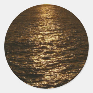 Sunset on the Water Abstract Ocean Photography Classic Round Sticker