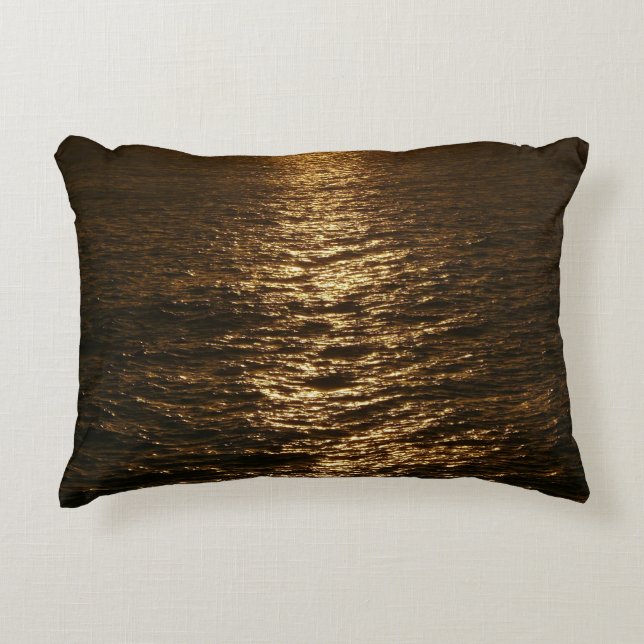 Sunset on the Water Abstract Ocean Photography Decorative Cushion (Front)