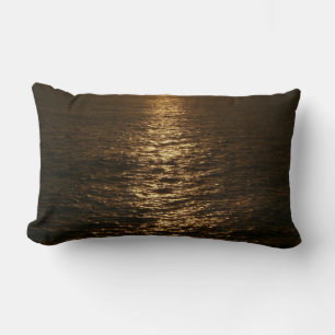 Sunset on the Water Abstract Ocean Photography Lumbar Cushion