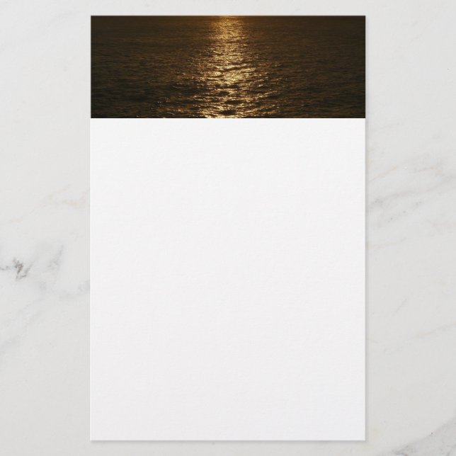 Sunset on the Water Abstract Ocean Photography Stationery (Front)