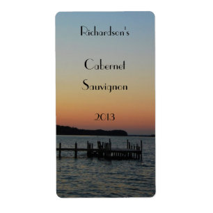 Sunset on the Water wine label