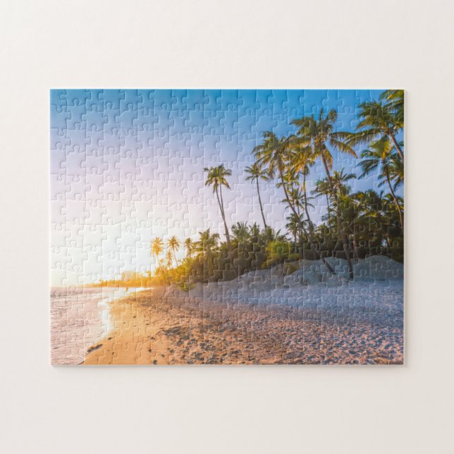 Sunset on Tropical Beach | Dominican Republic Jigsaw Puzzle (Horizontal)