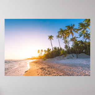 Sunset on Tropical Beach   Dominican Republic Poster