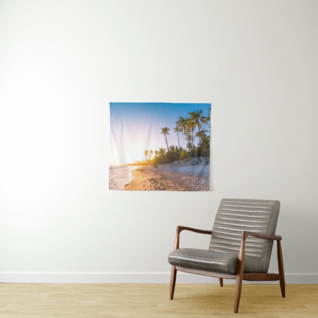 Sunset on Tropical Beach | Dominican Republic Tapestry (In Situ (Horizontal))