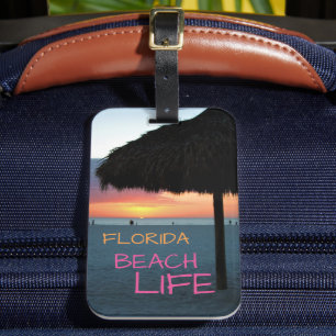 Sunset on White Sand Florida Beach Luggage Tag