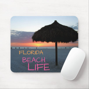 Sunset on White Sand Florida Beach Mouse Pad