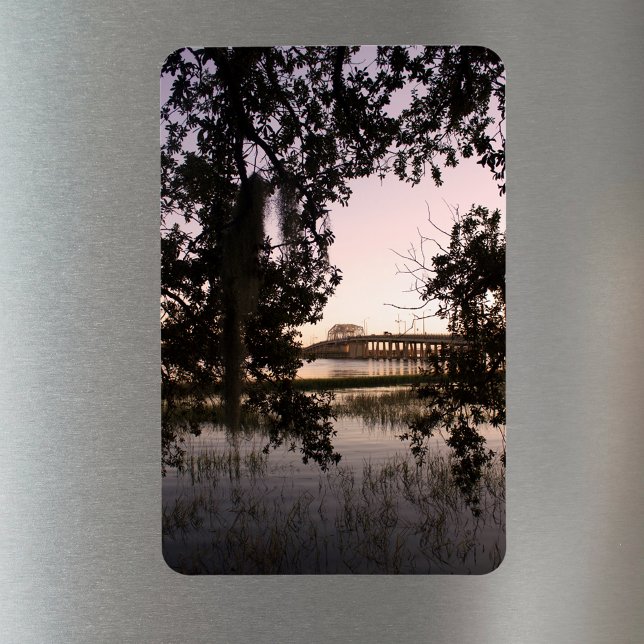 Sunset on Woods Memorial Bridge Beaufort SC Magnet (Creator Uploaded)