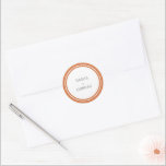Sunset Orange Bold Border Modern Wedding Classic Round Sticker<br><div class="desc">Modern wedding stickers featuring a simple yet elegant design with your names inside of a double border.  The colour palette may be changed in the design editing tool.</div>