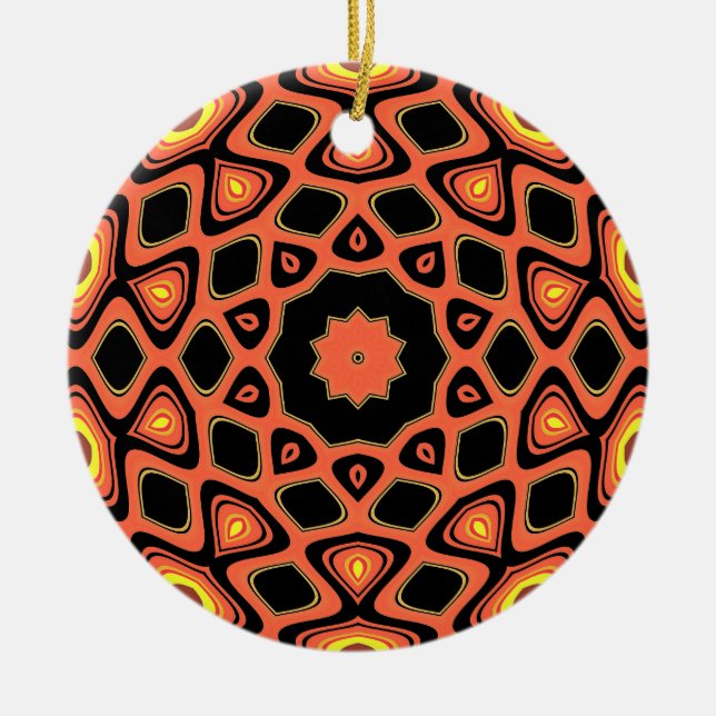 SUNSET ORANGE CERAMIC ORNAMENT (Front)