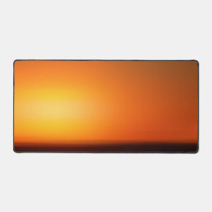 Sunset Orange Sky Evening Photo Desk Mat