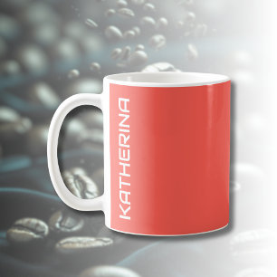 Sunset Orange Solid Colour   Classic Personalised  Coffee Mug