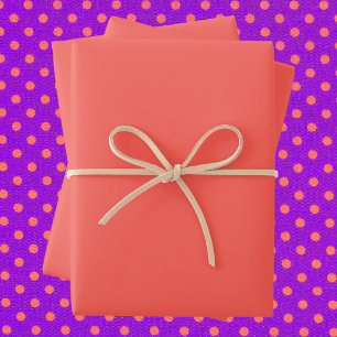 Sunset Orange Solid Colour Wrapping Paper Sheet