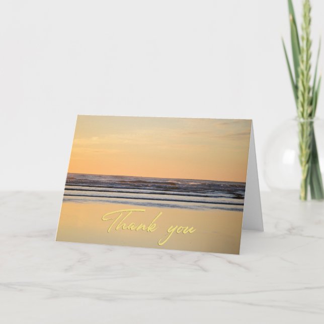 Sunset Oregon Coast Photo Thank You Card (Front)