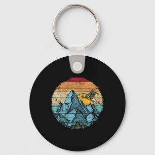 Sunset Outdoor Snowboarding Snowboarder Retro Snow Key Ring