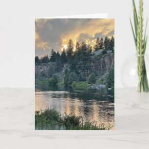 Sunset Over a River Card