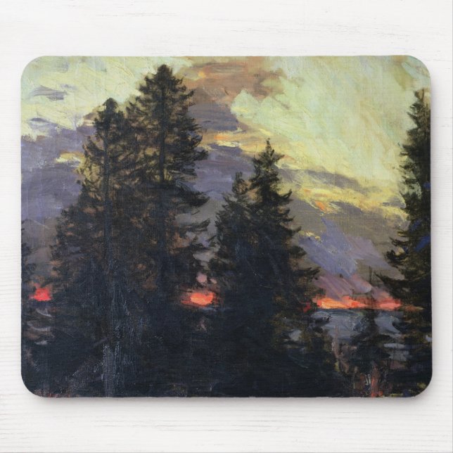 Sunset over a Winter Landscape, c.1902 Mouse Pad (Front)