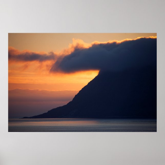 Sunset Over Alesund Coastline Poster (Front)