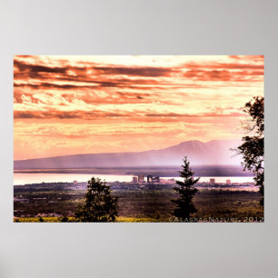 Sunset Over Anchorage Poster