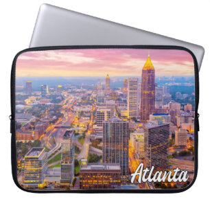 Sunset Over Atlanta, Georgia, United States Laptop Sleeve
