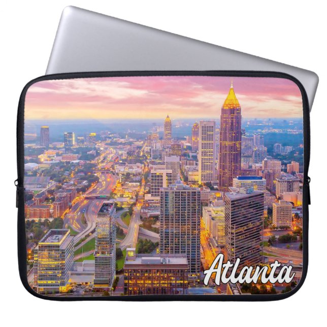 Sunset Over Atlanta, Georgia, United States Laptop Sleeve (Front)