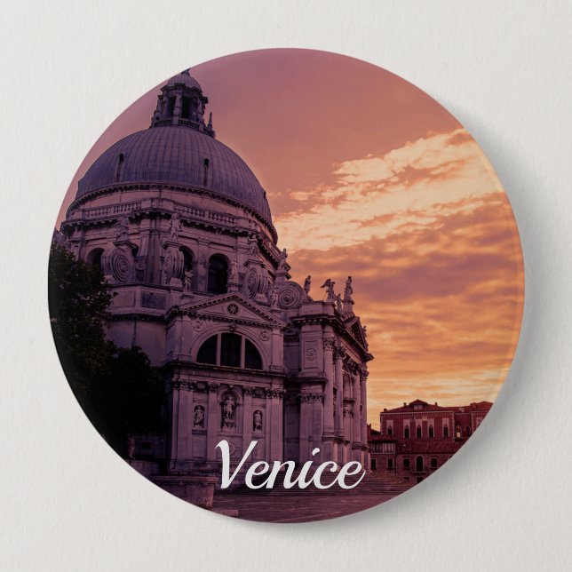 Sunset over Basilica in Venice 10 Cm Round Badge (Front)