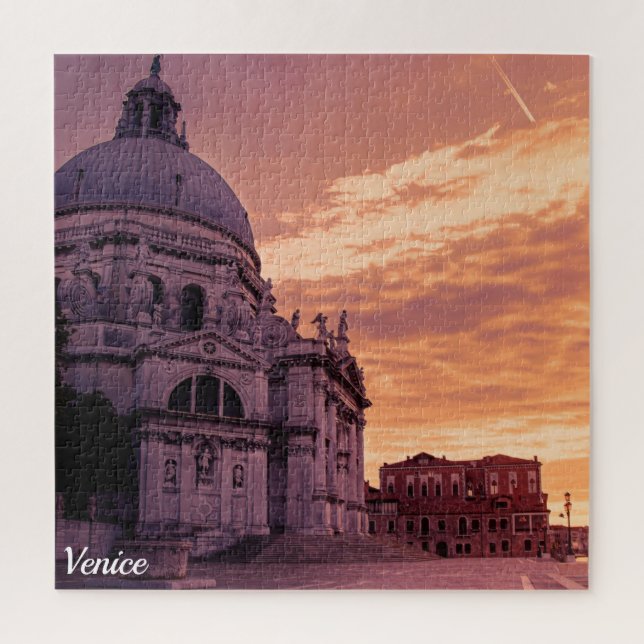 Sunset over Basilica in Venice Jigsaw Puzzle (Vertical)