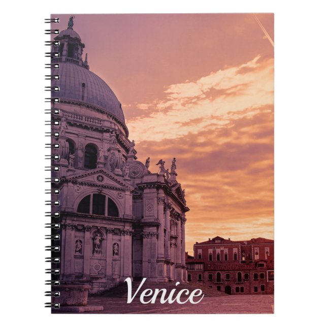 Sunset over Basilica in Venice Notebook (Front)