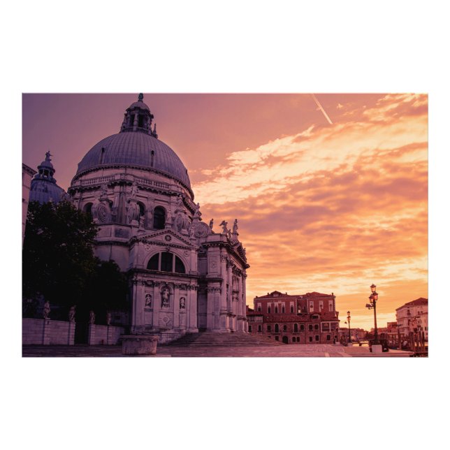 Sunset over Basilica in Venice Photo Print (Front)