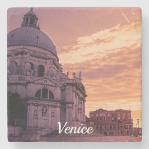 Sunset over Basilica in Venice Stone Coaster