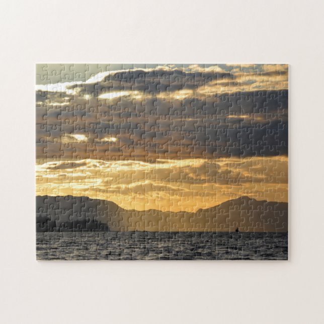 Sunset Over Bay Of Ketchikan Jigsaw Puzzle (Horizontal)