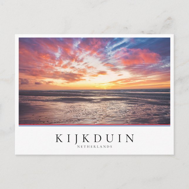 Sunset over beach and sea postcard (Front)