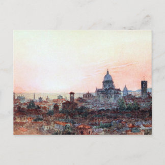 Sunset Over Brescia, Italy Postcard