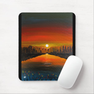 Sunset over Canyon Lake Painting by Alfred Fox Mouse Pad