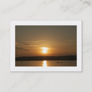 Sunset over Cardiff Bay (Bordered) Business Card