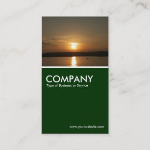 Sunset over Cardiff Bay - Dark Green Business Card