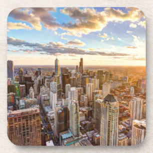 Sunset Over Chicago Coaster