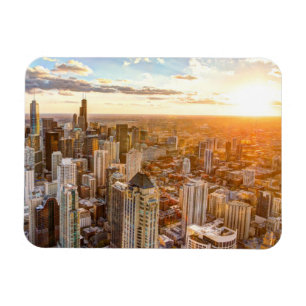 Sunset Over Chicago Magnet