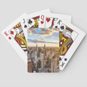 Sunset Over Chicago Playing Cards