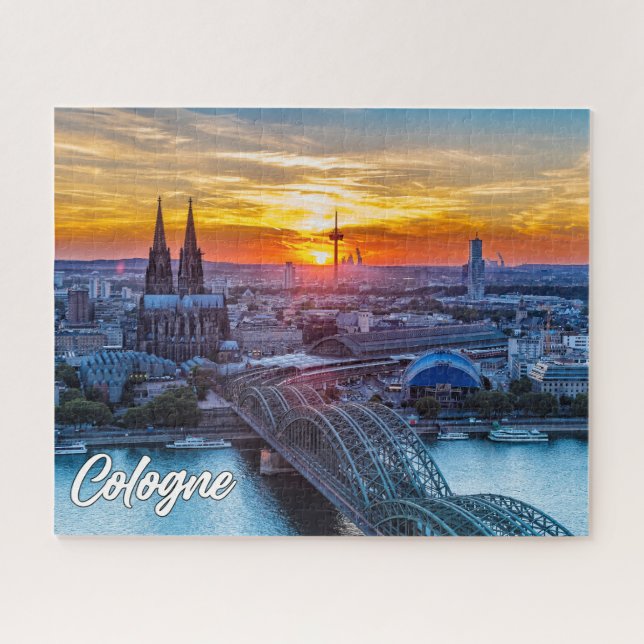 Sunset Over Cologne, Germany Jigsaw Puzzle (Horizontal)