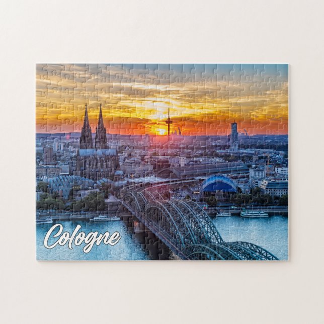 Sunset Over Cologne, Germany Jigsaw Puzzle (Horizontal)