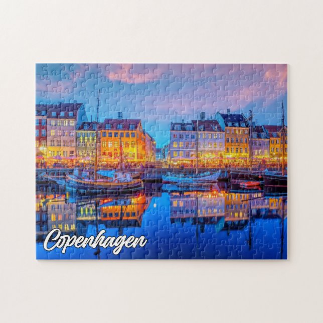 Sunset Over Copenhagen, Denmark Jigsaw Puzzle (Horizontal)